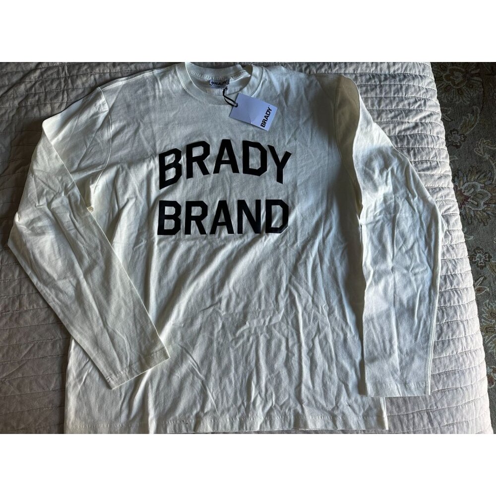 NWT Men's BRADY BRAND L/S off white tshirt XL